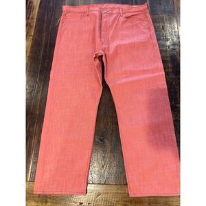 Levi's 501 Straight Leg Button-Fly Red Denim Jeans Size 44 x 30
